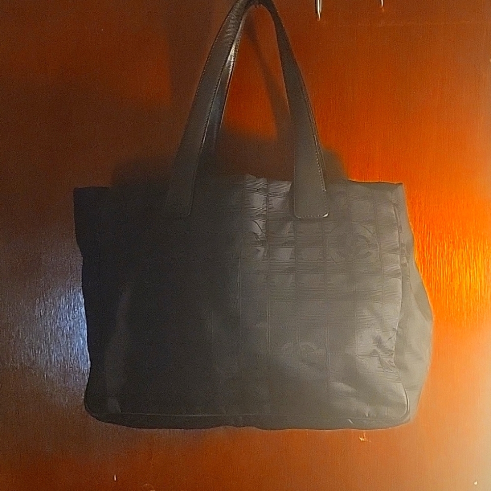 Chanel Travel Line MM Tote Bag Nylon CC Logo